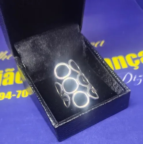 Anel Grande Prata 950 Peso 2.87 Gramas 30 mm