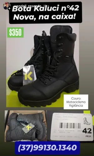 Bota Cotuno Kaluci Couro NOVA