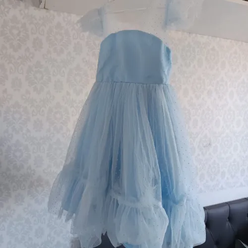 vestido de festa infantil azul