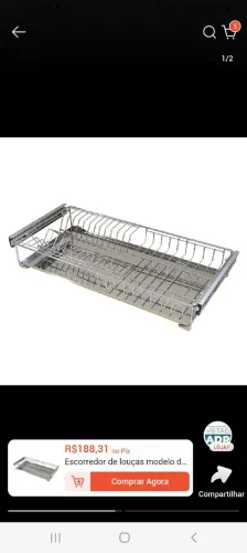 Escorredor inox de embutir 