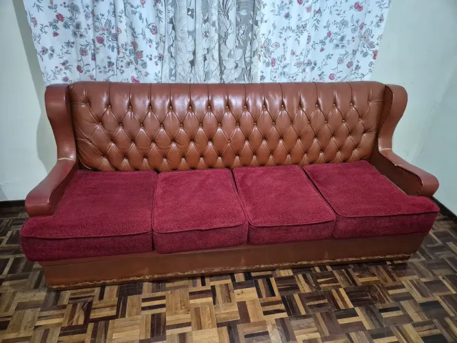 Sofá Colonial Vintage 4 Lugares + 2 Poltronas - Ano 1981