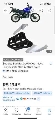 Suporte baú Lander 2023