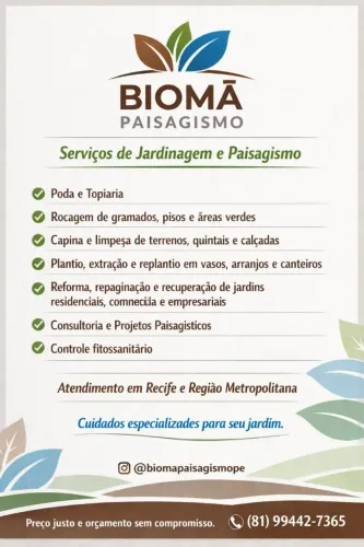 Prestação de serviços de jardinagem e paisagismo