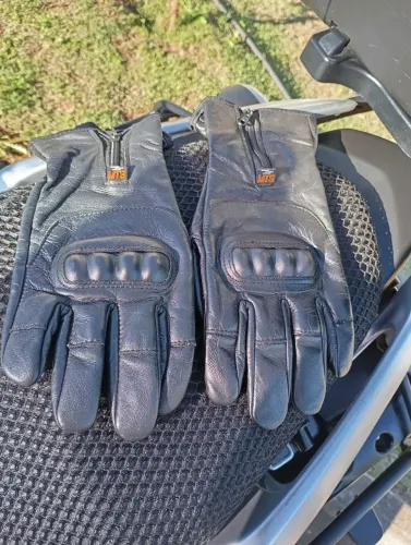 Luvas de couro motociclista marca MTS tamanho G