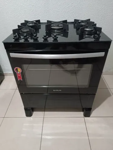 Fogão atlas 5 bocas manual mesa de vidro!