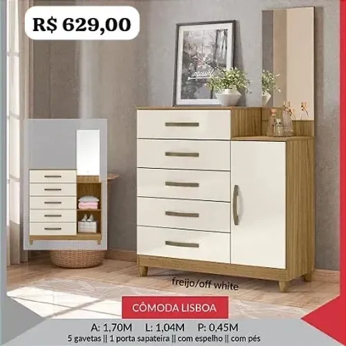 Cômoda com espelho - Promoção 