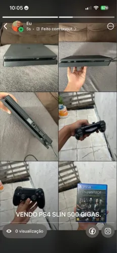 Ps4 Slim 500Gb + 1Jogo