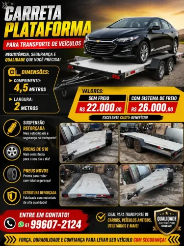 Carretinha Plataforma trucada prancha ideal para fazer guincho 22.000