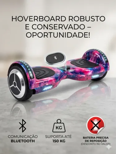 Hoverboard Robusto (até 150kg) com Bluetooth - Estado de Novo (Leia a Descrição)
