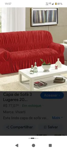 Tapete vermelho e capa de sofá