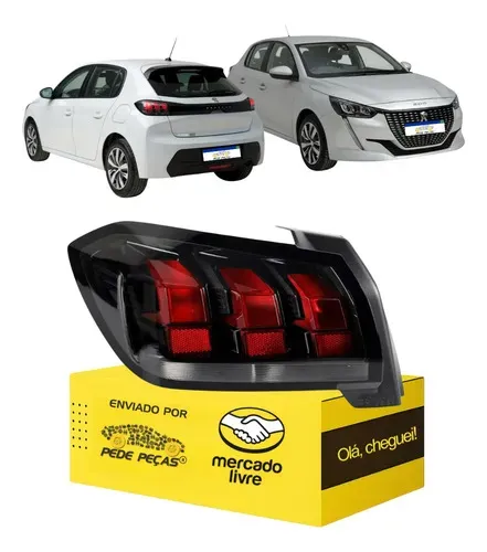 Sinaleira Traseira Peugeot 208 2021 2022 2023 2024 Le Esquerdo/motorista