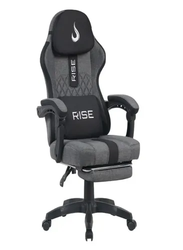 Cadeira Gamer Rise Mode Z11, Ângulo Ajustável, Tecido, Cinza e Preto - RM-CG-Z11-GB