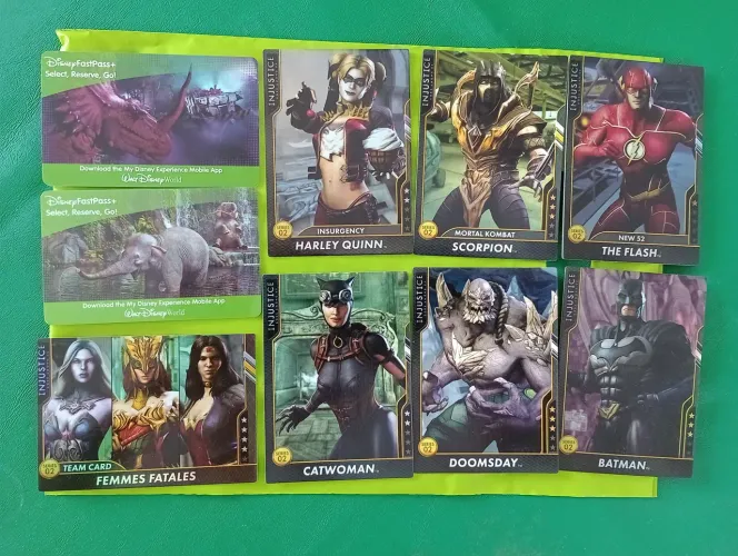 Lote 9 Cartas Injustice Arcade Série 2 - Raras Brilhantes