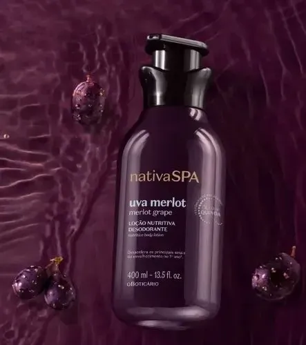 Loção Hidratante Nativa Spa O Boticário Uva Merlot 400ml