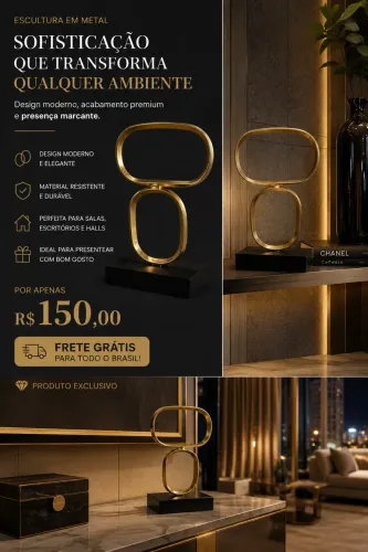 Escultura de metal mart luxuos