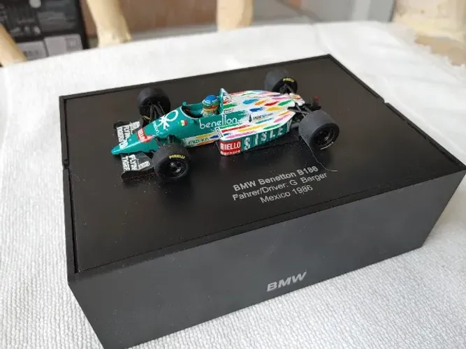 F1 1986 BENETTON BMW B186 GERHARD BERGER 1/43 escala