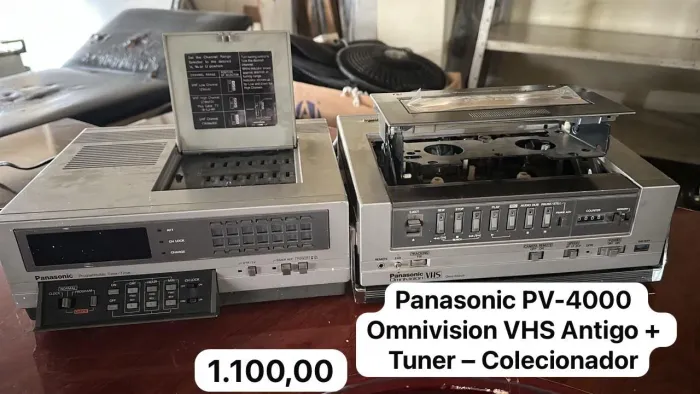 Parasonic PV-4000 omnivision VHS antigo+ tuner- colecionador