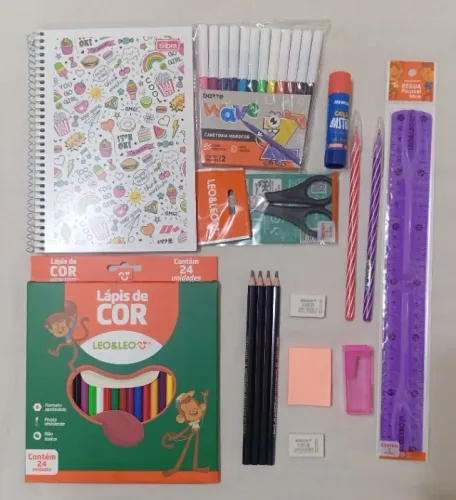 Kit Escolar Completo Infantil/fund 16 Itens - Volta Às Aulas