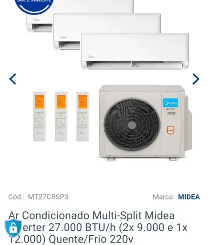 Ar condicionado multi sprit 12/9/9
