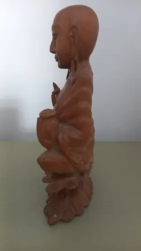 Escultura Antiga de Bali em Madeira Maciça Entalhada à Mão | Peça Vintage Decorativa