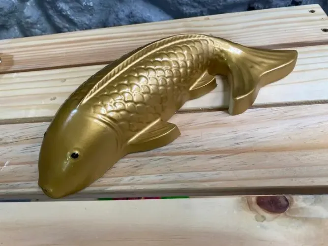Carpa da sorte escultura de Parede 3D alto relevo