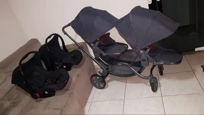 Carrinho abc design gêmeos zoom strett com isofix