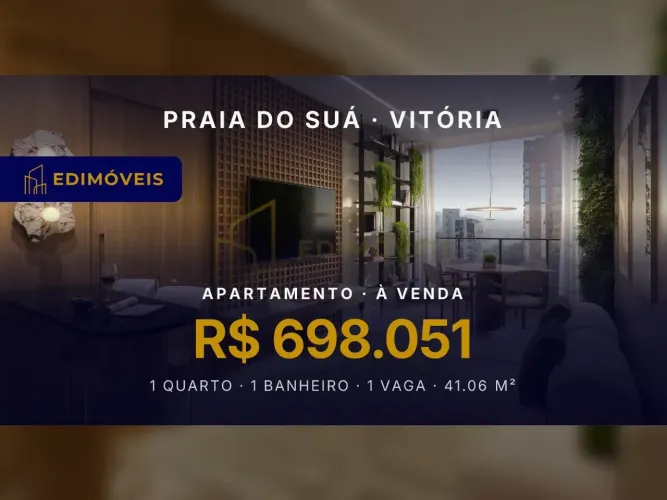 Praia do Suá| Apartamento 1 quarto com portaria virtual e segurança