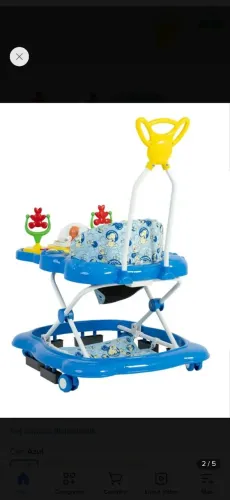 Andador Infantil Musical Para Bebê Megaluxo Jumbo Baby Azul