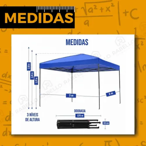 Tenda Praia Sanfonado 3x3 Articulado Azul Camping