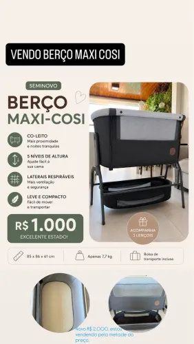 Berço maxi-cosi R$ 1.000