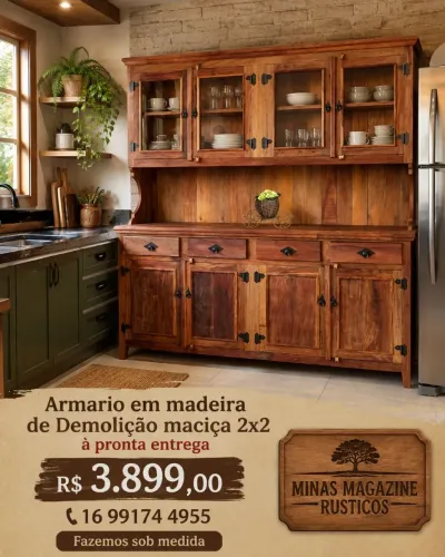 Armário em madeira de Demolição 2x2