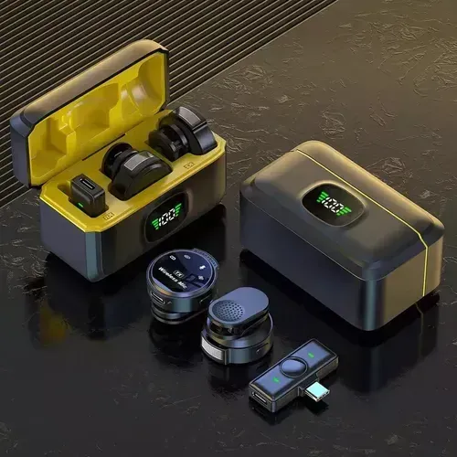  Microfone de Lapela Profissional Sem Fio Xiaomi J6 Lightning + tipo C