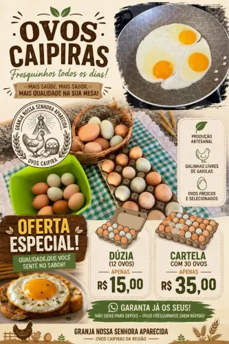 Vende-se ovos orgânicos
