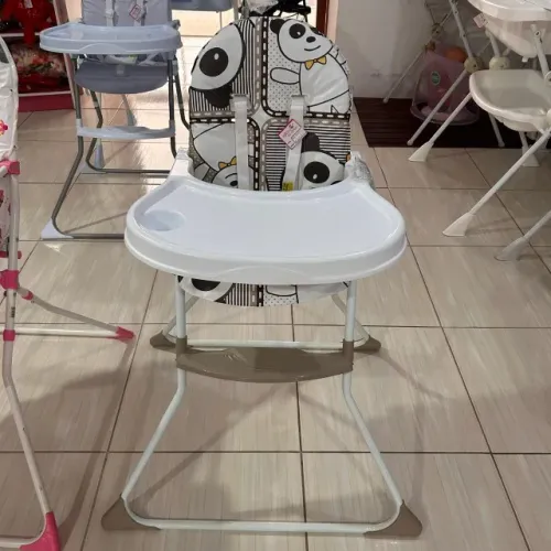 Cadeirão alimentação Galzerano Panda Estado de Nova, cintos completos, dobravel