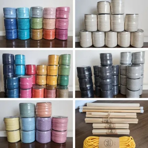 Lote 89 Rolos 100m 50m Cordão de Algodão Cru Colorido 4mm + Brinde - Macramê Artesanato