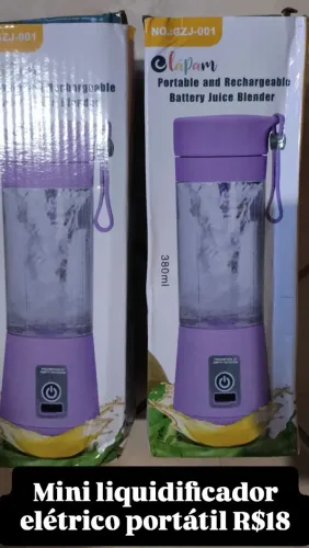 Mini liquidificador elétrico recarregável 