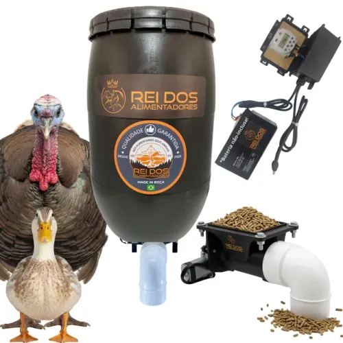 Alimentador Automático 30L para Galinha, Peixe, Cavalo, Cachorro e Porco com timer 12v 
