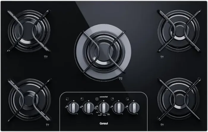 Cooktop 5 Bocas Consul Mesa de Vidro - Preto Acendimento Automático Facilite CDO75AEUNA