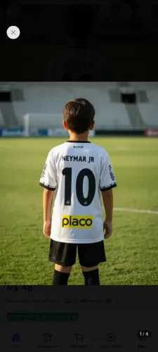 Camisa Infantil Santos Neymar Uniforme E Shorts Time Futebol