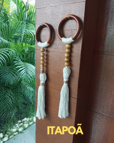 PAR DE COLARES DECORATIVOS DE PAREDE - CRU RÚSTICO - ITAPOÃ