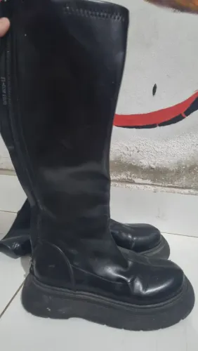 Botas pretas cano longo