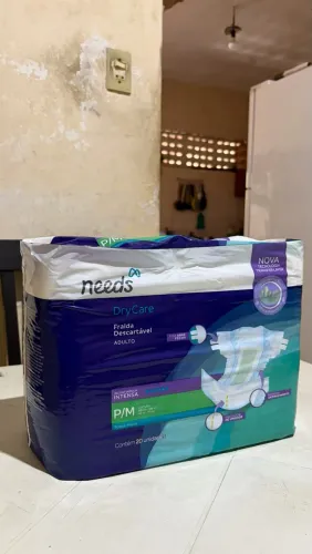 Fralda Descartável Adulta Needs DryCare P/M ? 20 Unidades