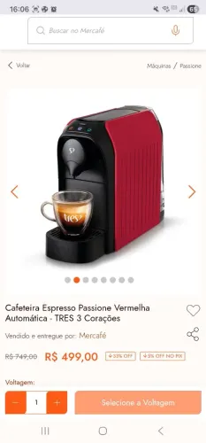 Cafeteira Espresso Passione Vermelha (2 Semanas De Uso)
