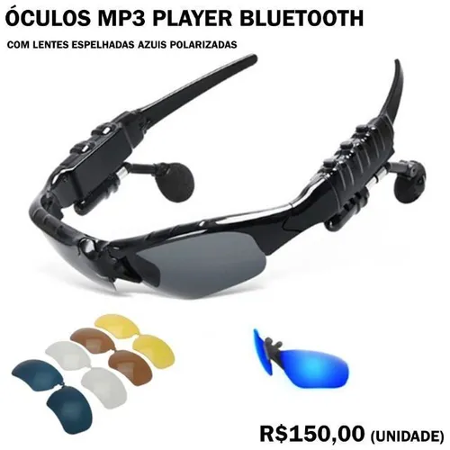 Óculos Bluetooth MP3 Troca Lentes