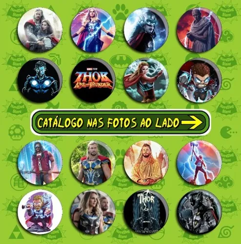 Bottons Thor (Love and Thunder) - Marvel Loki Odin Valkiria Foster Asgard - NerdDog Store