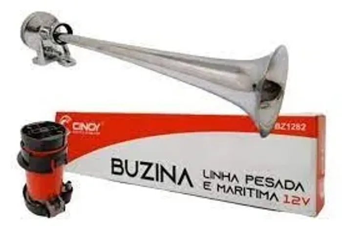 Buzina Marítima 12v Automóvel Náutica Corneta Ar Cromada Cinoy |