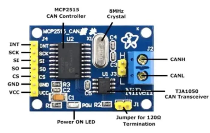 Can Bus Mcp2515 Tja1050 Obdii Módulo Arduino Automação COD-AM431