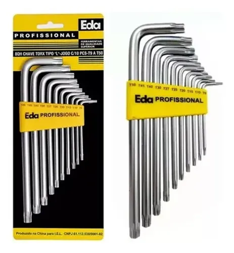 Jogo De Chave Torx Com 10 Peças T9 A T50 8qh Eda