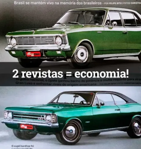 Opala 1970 e Opala Gran Luxo - Kit 2 Revistas Quatro Rodas com histórias