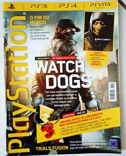 Revista Playstation Ano 16 Nº 192 com detonado de Watch Dogs - Guia - Possui Pôster